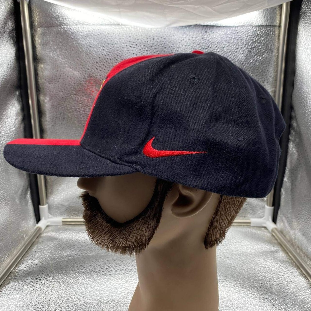 Nike University of Maryland Terrapins Men OS Navy Red Vertical Stripe Swoosh Hat - Picture 3 of 10